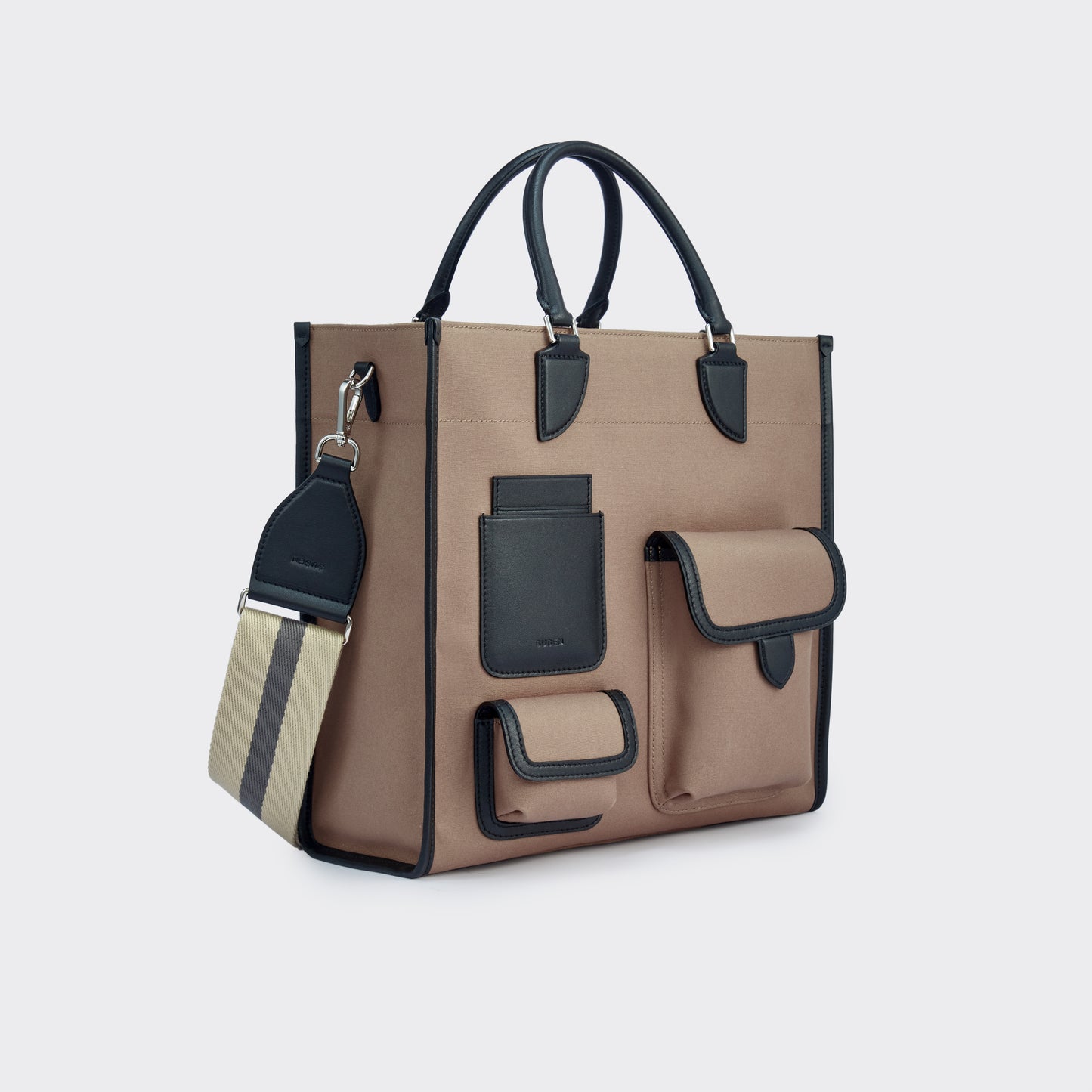 Gabriel Large Vertical Canvas Tote Bag  - Mocha