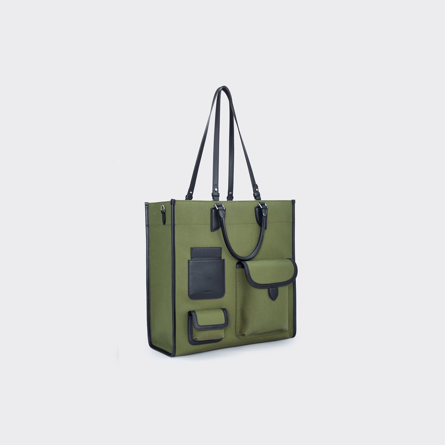 Gabriel Large Vertical Canvas Tote Bag  - Military green