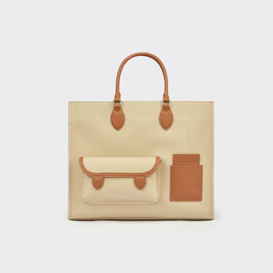 Gabriel Large Canvas Tote - Khaki