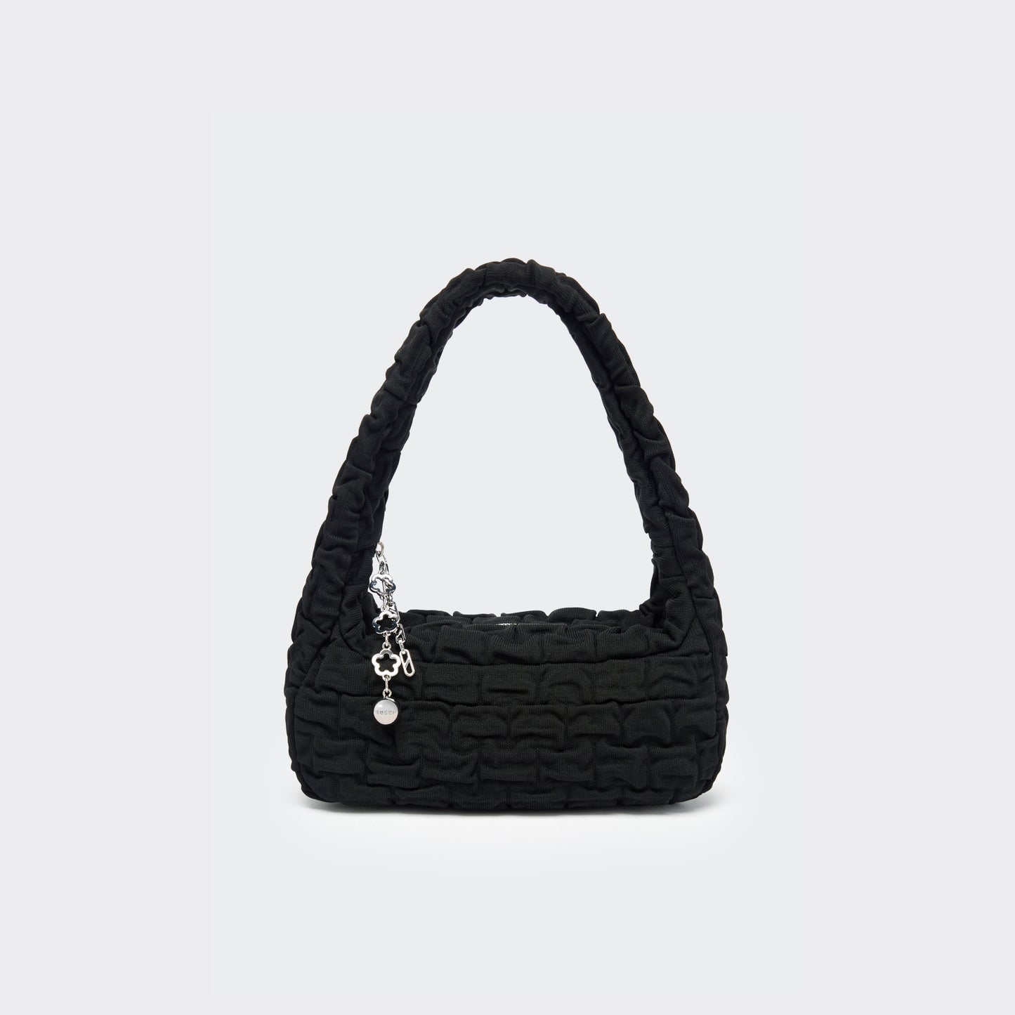 One Shoulder Pleated Toast Bag - Black