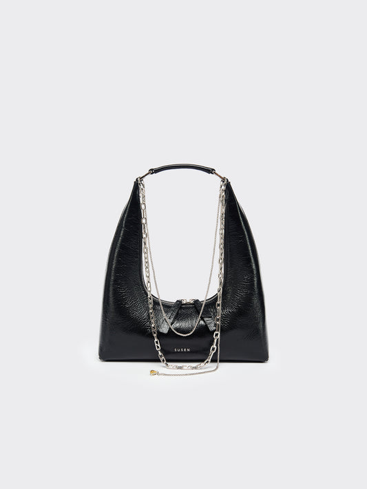 Small Shoulder Tartar Bag - Black