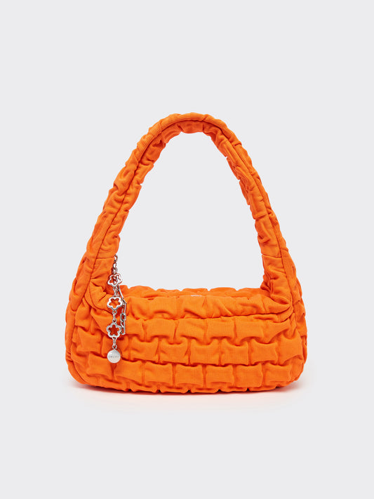 One Shoulder Pleated Toast Bag - Orange