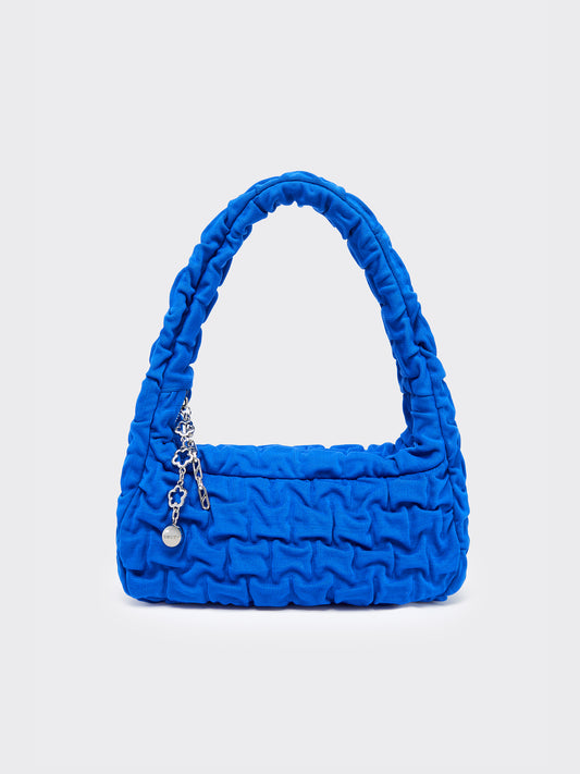 One Shoulder Pleated Toast Bag - Blue