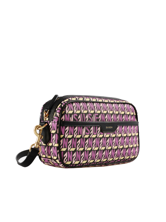 Brand Cross Body Monogram Bag - Purple