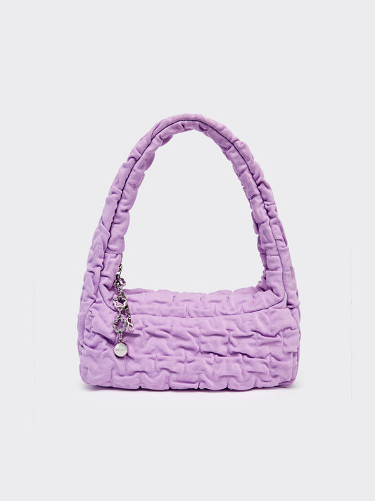 One Shoulder Pleated Toast Bag - Purple