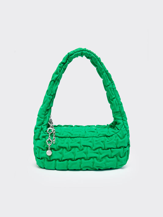 One Shoulder Pleated Toast Bag - Green