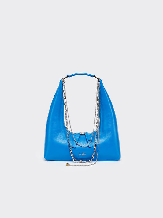 Small Shoulder Tartar Bag - Blue